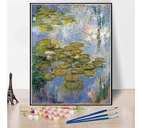 DIY Painting Kits for Adults Water Lilies Painting by Claude Monet Arts Craft for Home Wall Decor