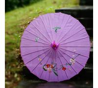 DIY Painting Paper Umbrella, Traditional Photography Prop Colorful Vintage Oil Paper Umbrella, Ancient Umbrella Dance Performance(S-Purple)