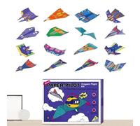 DIY Paper Airplane Book, with Creative Kit, 27x21x7cm, 16 Creative Folding Paper Planes, DIY Airplane Craft Folding Sheet, Lightweight Design, for Travel, Home, Holiday, School, Family, Classroom