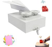 DIY Paper Airplane Launcher Kit - Stemassembled Paper Airplane Launcher, Scientific and Educational DIY Engineering Kit, Hands-On Science Experiment Kits for Aerodynamics & Physics (White)