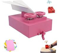 DIY Paper Airplane Launcher Kit - Stemassembled Paper Airplane Launcher, Scientific and Educational DIY Engineering Kit, Hands-On Science Experiment Kits for Aerodynamics & Physics (Pink)