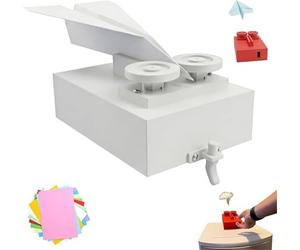 DIY Paper Airplane Launcher Kit - Stemassembled Paper Airplane Launcher, Scientific and Educational DIY Engineering Kit, Hands-On Science Experiment Kits for Aerodynamics & Physics (White)