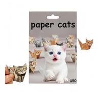 DIY Paper Cat Craft Kit,50 Sheets of Cat Origami Paper,Fold Charming 3D Ca/t Models,Cute O/rigamis Papercraft,Fun Craft Activity for Adults,Creative C/at O/rigami Kit,Decoration Gift for C/at Lovers