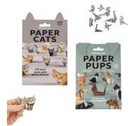 DIY Paper Cats, 2 Set Funny 50 Kitten Origami of Different Shapes, Cute Kitten/Dog/Dinosaurs Origami Paper Craft Kit, Simple Origami Animal DIY Craft Kit with Instructions (#A)