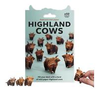DIY Paper Cats, 3D Origami Paper Craft Kit, Funny Highland Cows Papers Desk Pets, DIY Cat Dog Dinosaur Pre-Cut Animal Origami Model, Handmade Papercraft Kit for Beginners (Highland Cows)