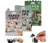 DIY Paper Cats, 50 DIY Origami Cats, Cute Cat Papercraft Kit, Cute Animals Shaped 3D Origami Kit, Origami Animal Shaped Decoration Kit, Models Craft, Desk Decoration, Gift for Cat Lovers