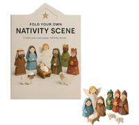 DIY Paper Cats, 50 DIY Paper Cats Origami Set, Fold Your Own Papers Cat, Fun Craft Activity for Adults and Kids, Animal Theme, Dogs Dinosaurs Jesus Papercraft Desk Decoration(1pc-Nativity Scene A)