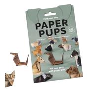 DIY Paper Cats, 50 Origami Paper to Fold Cute Cat Figures, Cute Kitten Origami Papercraft Kit, Origami Animal Shaped Decoration Kit (A, ONE Size)