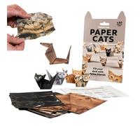 DIY Paper Cats, 50 Origami Paper to Fold Cute Cat Figures, Cute Kitten Origami Papercraft Kit, Origami Animal Shaped Decoration Kit (B, ONE Size)