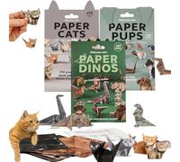 DIY Paper Cats, 50 Pcs DIY Paper Cats Craft Kit, 3d Papers Cat Origami Kit, Fun Craft Activity for Adults & Kids, Desk Decoration & Gift for Pets Lovers(E)