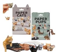 DIY Paper Cats, 50 Pcs DIY Paper Cats Craft Kit, 3d Papers Cat Origami Kit, Fun Craft Activity for Adults & Kids, Desk Decoration & Gift for Pets Lovers(D)