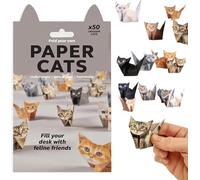 DIY Paper Cats ,50 Sheets 3D Origami Cats to Fold Cute Cat Figures, Fun Craft Activity Creative Origami Animal Craft Kit, Pattern Cute Printing, Desk Decoration & Gift for Pets Lovers (Cat)