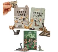 DIY Paper Cats - 50 Sheets DIY Origami Paper to Cute Fold Cat Figures, 3D Origami Animal Craft kit, Fun Craft Activity, Cute Printing, Gift for Pets Lovers & Desk Decoration (Mix-3pcs)