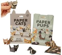 DIY Paper Cats, 50 Sheets DIY Origami Paper to Fold Cute Cat Figures, Creative Origami Animal Craft Decor Kit, Fun Craft Activity, Desk Decoration & Gift for Pets Lovers (Cat+Dog, One Size)