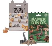 DIY Paper Cats,50 Sheets DIY Origami Paper to Fold Cute Cat Figures,Fun 3D Papers Dog & Cat & Dinosaur Models, Creative Origami Animal Craft Kit,Desk Decoration & Gift for Cats Lovers (Set A)