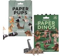 DIY Paper Cats,50 Sheets DIY Origami Paper to Fold Cute Cat Figures,Fun 3D Papers Dog & Cat & Dinosaur Models, Creative Origami Animal Craft Kit,Desk Decoration & Gift for Cats Lovers (Set C)