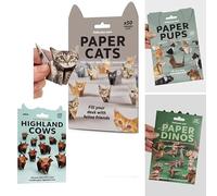 DIY Paper Cats, DIY 3D Handmade Origami Cat Model Kit, Fold Your Own Paper Cats, Cat Camp Craft with Cute Printed Stickers, Origami Animal Shaped Decoration for Art & Crafts (4 Sets)
