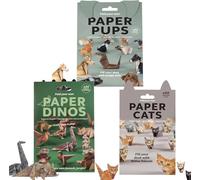 DIY Paper Cats, DIY Cat Camp, 3D Handmade Origami Cats Model, Fold Your Own Paper Kitten, Origami Animal Shaped Decoration Kit, Models Crafts Art Kits, Kitten Origamis Papercraft (Multicolour, 1set)