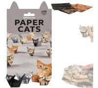 DIY Paper Cats, Inpoetryme 50 Sheets Paper Cats Origami Kit to Fold Cute Cat Figures, 3D Origami Animal Craft Kit, 2025 New Desk Decoration & Gift for Adults, Kids, Pets Lovers (1pcs-cat)