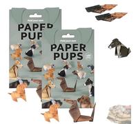 DIY Paper Cats, Inpoetryme 50 Sheets Paper Cats Origami Kit to Fold Cute Cat Figures, 3D Origami Animal Craft Kit, 2025 New Desk Decoration & Gift for Adults, Kids, Pets Lovers (2pcs-Dog)