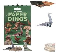 DIY Paper Cats, Inpoetryme 50 Sheets Paper Cats Origami Kit to Fold Cute Cat Figures, 3D Origami Animal Craft Kit, 2025 New Desk Decoration & Gift for Adults, Kids, Pets Lovers (1pcs-Dinosaur)