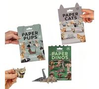 DIY Paper Cats Kit, 150 Sheets 3D Origami Cat Dogs Craft Kit, Fun Craft Activity for Adults & Kids, Creative Paper Animal Desk Decoration & Gift for Animal Lovers (3 PCS)