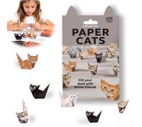 DIY Paper Cats Kit, 50 Sheets 3D Origami Cats, Cute Foldable Cat Figures, Fun Craft Kit for All of People, Creative Animal Craft Kit for Cat Lovers, Desk Decoration & Gift Idea for Pet Lovers
