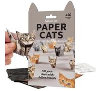 DIY Paper Cats Kit - 50 Sheets DIY Origami Paper to Fold Cute Cat Figures, Fun 3D Fold Craft Papercraft Kit, Sculpture Desktop Decoration with Dog & Dinosaur Models