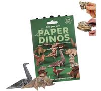 DIY Paper Cats Kit,50 Sheets DIY Origami Paper to Fold Cute Cat Figures,Fun Craft Activity for Adults & Kids,Fun 3D Papers Dog,Cat,Dinosaur Models,Desk Decoration & Gift for Cats Lovers (Dinosaur)