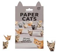 DIY Paper Cats Kit, 50PCS DIY Paper Cat Craft Kit, Creative Origami Animal Craft for Adults & Kids, Papers Models Decorative Craft Set, Desk Decoration Gift for Cats Dogs Dinosaurs Lovers (Cat)