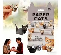 DIY Paper Cats Kit, Stress-Relief Fun with 50 Sheets Origami Paper to Fold Cute Cat Figures, Craft Activity for Teens & Adults, Decorative Papercraft Set, DIY Art Gift (Cat)
