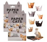 DIY Paper Cats Origami Kit 100 Sheet 3D Origami Kit to Fold Cute Cat Figures Fun Craft Activity for Adults, Teens & Kids DIY Creative Origami Animal Kit Unique Desk Decoration Gift for Cat Lovers