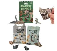 DIY Paper Cats Origami Kit, 135PCS 3D Dog Cat Origami Kit, Paper Dinosaur Kit, Creative Craft Kits for Adults Boys Girls Beginner Handmade Relaxation, Desk Decoration and Gift for Animal Lovers
