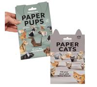 DIY Paper Cats Origami Kit, 3D Handmade Origami Cat Model, Origami Animal Shaped Decoration Kit, Cut Animal Papercraft Model for Beginners, Creative Cat Origami Set (2pcs-b)