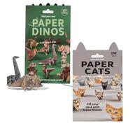 DIY Paper Cats Origami Kit, 3D Handmade Origami Cat Model, Origami Animal Shaped Decoration Kit, Cut Animal Papercraft Model for Beginners, Creative Cat Origami Set (2pcs-a)