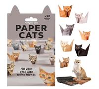 DIY Paper Cats Origami Kit 3D Origami Kit to Fold Cute Cat Figures Fun Craft Activity for Adults, Teens & Kids DIY Creative Origami Animal Kit Unique Desk Decoration Gift for Cat Lovers (50)