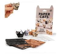 DIY Paper Cats Origami Kit - 50 Pieces of Animal Origami - Perfect Desk Origami Cats Decoration & Creative Gift for Kids Adults & Cat Lovers(Cat)