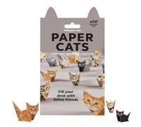 DIY Paper Cats Origami Kit - 50 Sheets 3D Cat/Dog/Dinosaur Origami Paper Craft Kit, Fun Craft Activity for Adults & Kids, Decorative Set, DIY Animal Desk Decor (01#)