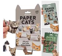 DIY Paper Cats Origami Kit 50 Sheets 3D Origami Cat, Dogs & Dinosaurs, Fun Craft Kit for Kids 6-12 & Adults, Creative Paper Animal Decoration & Gift for Pet Lovers (Dogs+Cats+Dinosaurs-150pcs)
