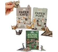 DIY Paper Cats Origami Kit - 50 Sheets DIY Origami Paper to Fold Cute Cat Figures, for Crafts Art Kits Models, Stickers Pattern Cute Printing Desk Decoration & Gift for Pets Lovers (Mix-3pcs, 3PCS)