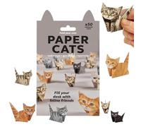 DIY Paper Cats Origami Kit,50 Sheets Folding Paper for Creative Cat, Dog & Dinosaur Models,Fun 3D Papers Dinosaurs Models (Cat)