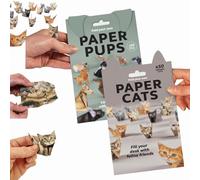 DIY Paper Cats Origami Kit, Cute Cat Papercraft Kit, 50 Sheets DIY Origami Paper to Fold Cute Cats Figures, 3D Papercraft Animals, Desk Decoration & Gift for Cat Lovers (Cat+Dog)