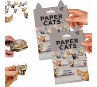 DIY Paper Cats Origami Kit, Cute Cat Papercraft Kit, 50 Sheets DIY Origami Paper to Fold Cute Cats Figures, 3D Papercraft Animals, Desk Decoration & Gift for Cat Lovers (Cat-2set)