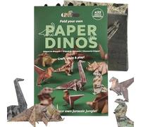 DIY Paper Cats Origami Kit-Dinosaur, 50 Sheets for Folding Funny Dinosaur Figures, Fun Craft Activity for Adults & Kids, Desk Decor Gift for Animal Lovers, 1PCS
