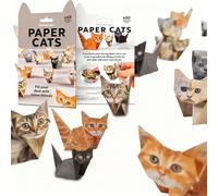 DIY Paper Cats Origami Kit, Origami Paper to Fold Cute Cat Figures Fun 3D Dog & Dinosaur Models, Animal Papers Sculpture for Adults & Kids (1 Set Cat)