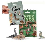 DIY Paper Cats Origami Kit, Origami Paper to Fold Cute Cat Figures Fun 3D Dog & Dinosaur Models, Animal Papers Sculpture for Adults & Kids (Dog+Dinosaur)