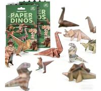 DIY Paper Cats Origami Kit, Origami Paper to Fold Cute Cat Figures Fun 3D Dog & Dinosaur Models, Animal Papers Sculpture for Adults & Kids (2 Set Dinosaur)