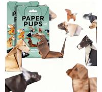 DIY Paper Cats Origami Kit, Origami Paper to Fold Cute Cat Figures Fun 3D Dog & Dinosaur Models, Animal Papers Sculpture for Adults & Kids (2 Set Dog)