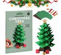 DIY Paper Christmas Tree Origami Kit, DIY Origami Paper to Fold Christmas Tree Figures, 3D Papercraft Xmas Decoration & Gift for Craft Lovers, Kids & Adults (1 Set)