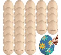 DIY Paper Mache Easter Eggs, Easter Craft Supplies Blank Paper Eggs for Crafts Decorating Fillable Paint Your Own Eggs for Easter Party Ornaments Children Egg Hunt Basket Stuffers Fillers (50)